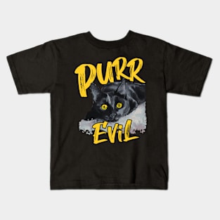 Cute Cat Purr Evil Kids T-Shirt